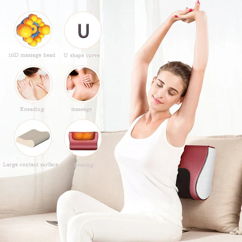 Tech Arabia™ Red Pillow Massager – جهاز تدليك الوسادة الحمراء